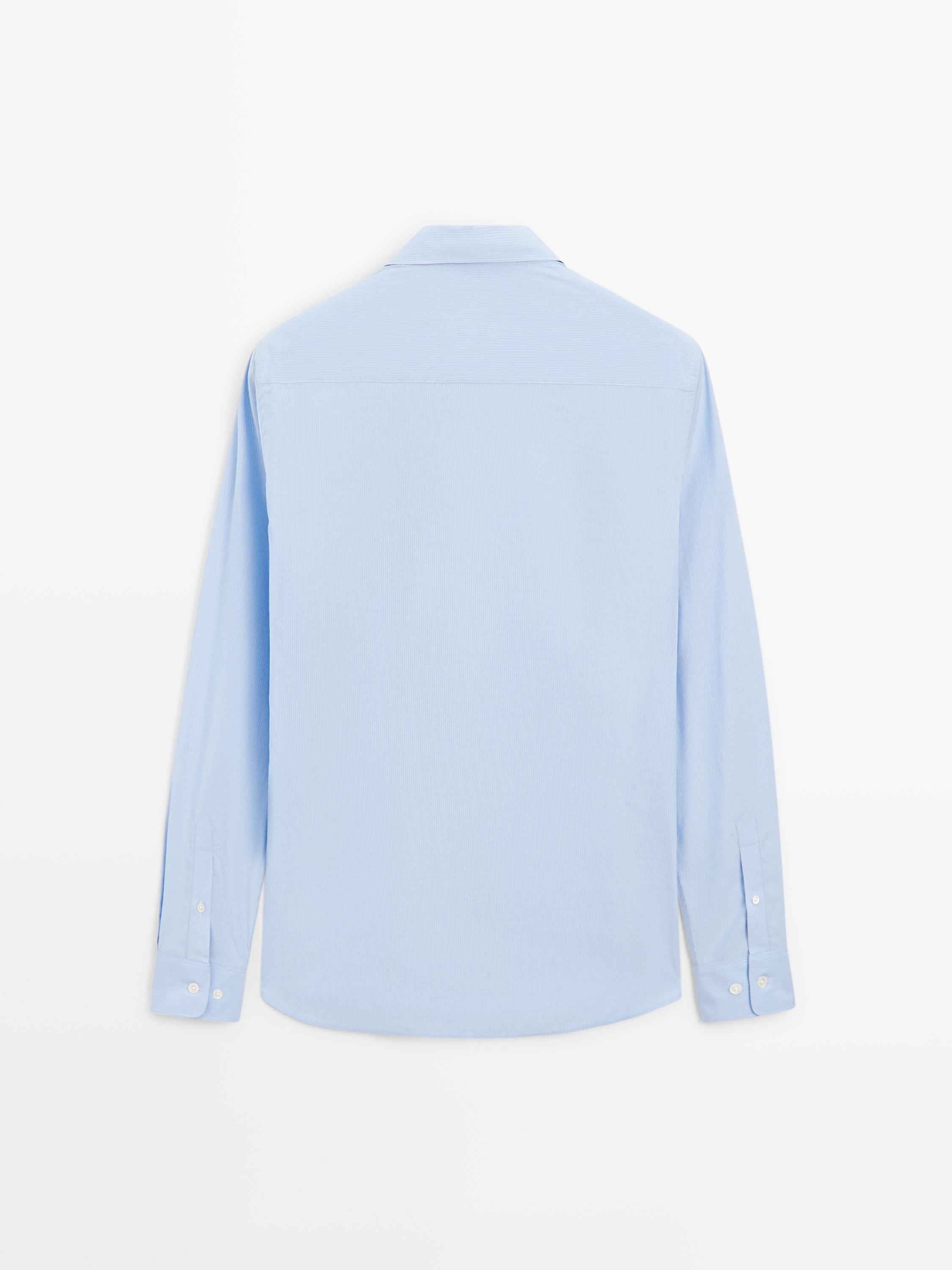 Chemise regular en popeline à rayures